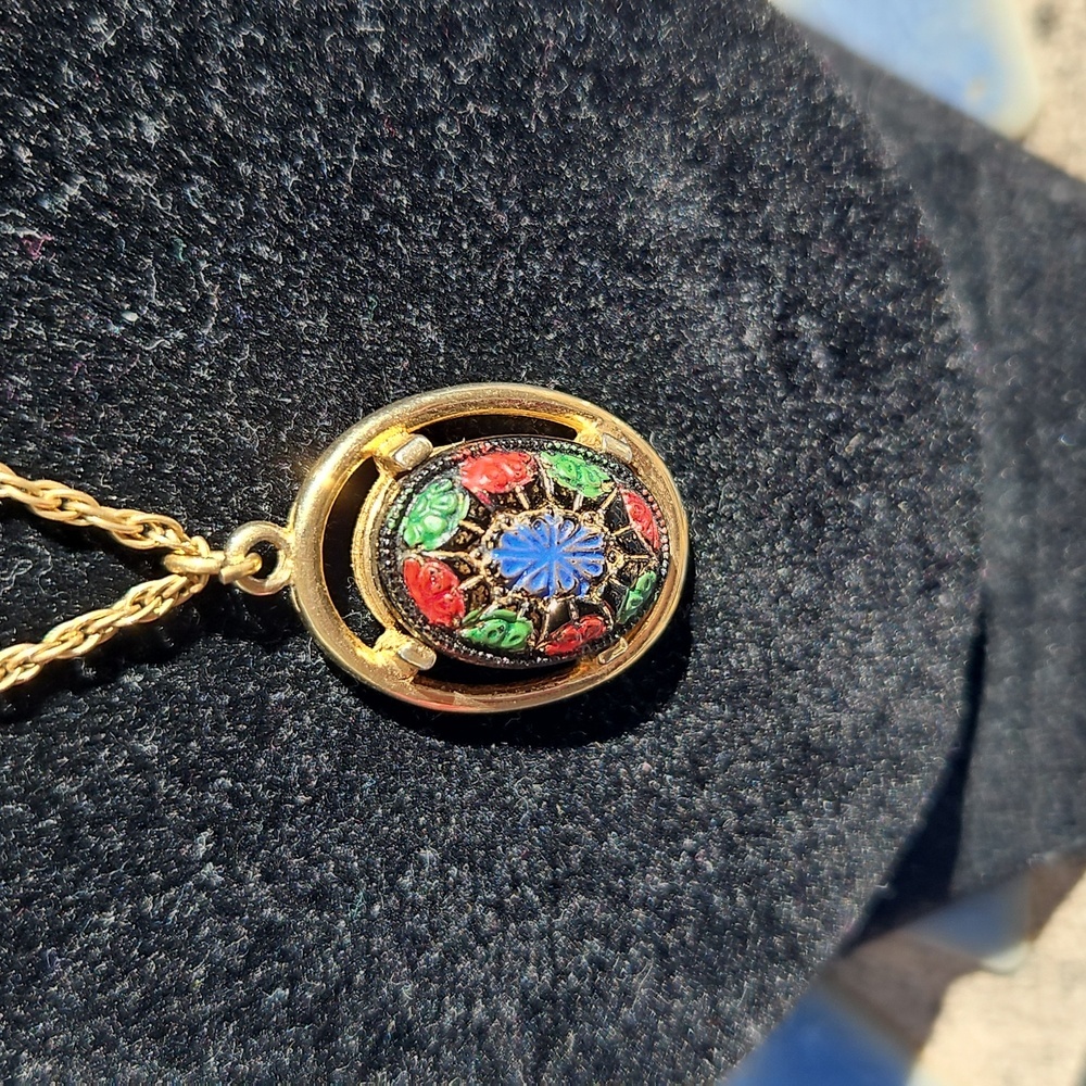 Vintage Goldtone Sarah Covetry Mosaic Necklace